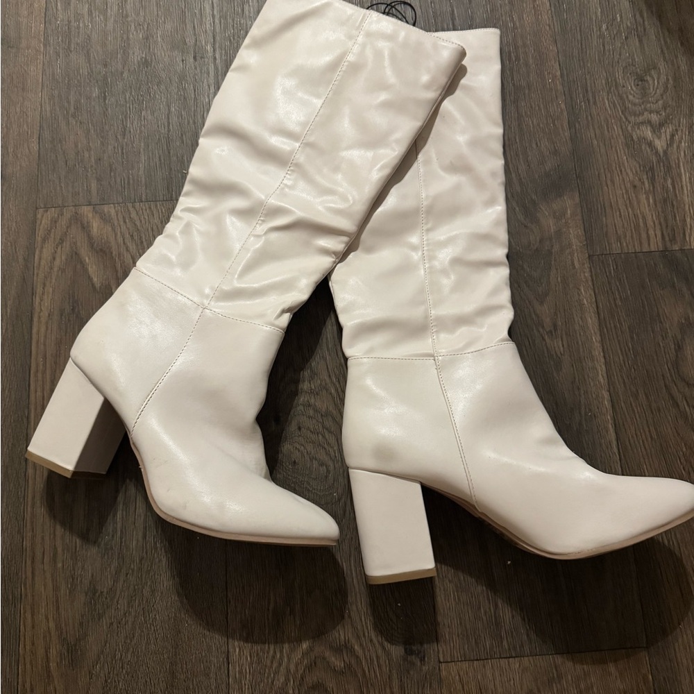 Altar'd State Cream Heeled Boots